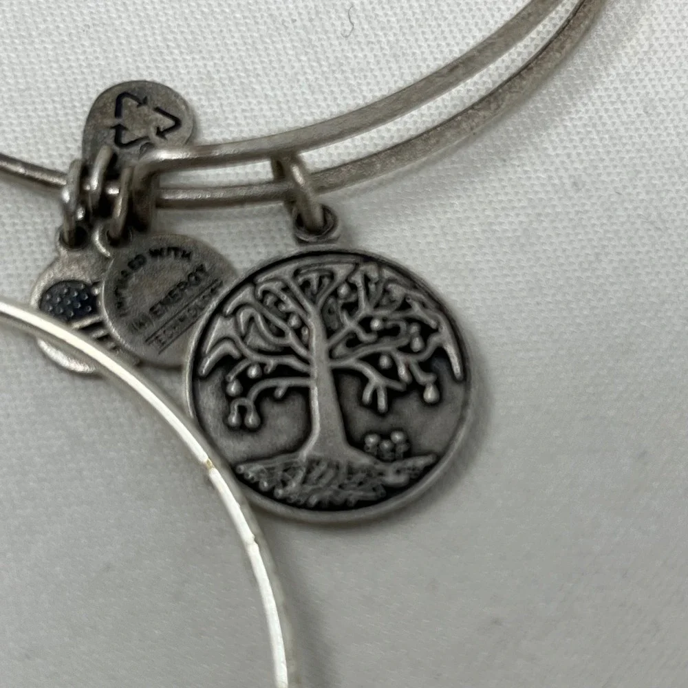 Alex and Ani Bangle Bracelet Lot of 8 Aunt Tree of Life Marathon Football & more